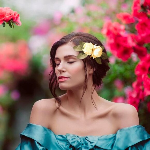 Girls Women Victorian Lolita Flat Bonnet Cap Tea Party Sun Hat Lace Bows Flower - Picture 4 of 5